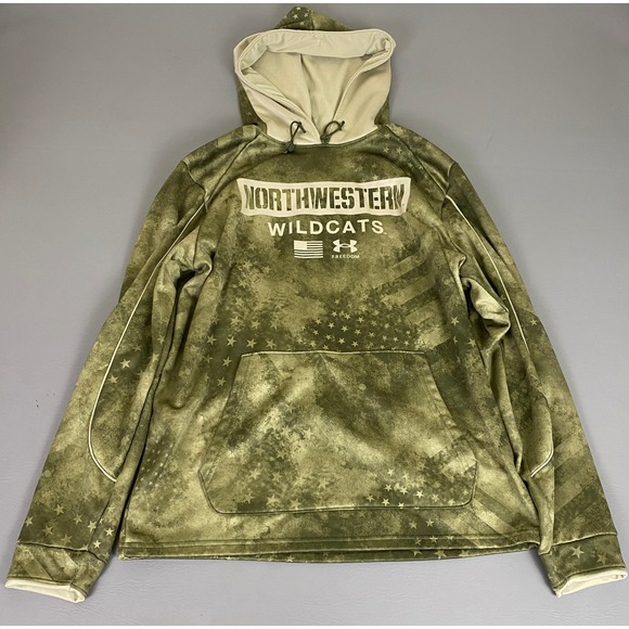 Under Armour Other - Under Armour Northwestern Wildcats Hoodie Mens Large Camo NCAA Football Military